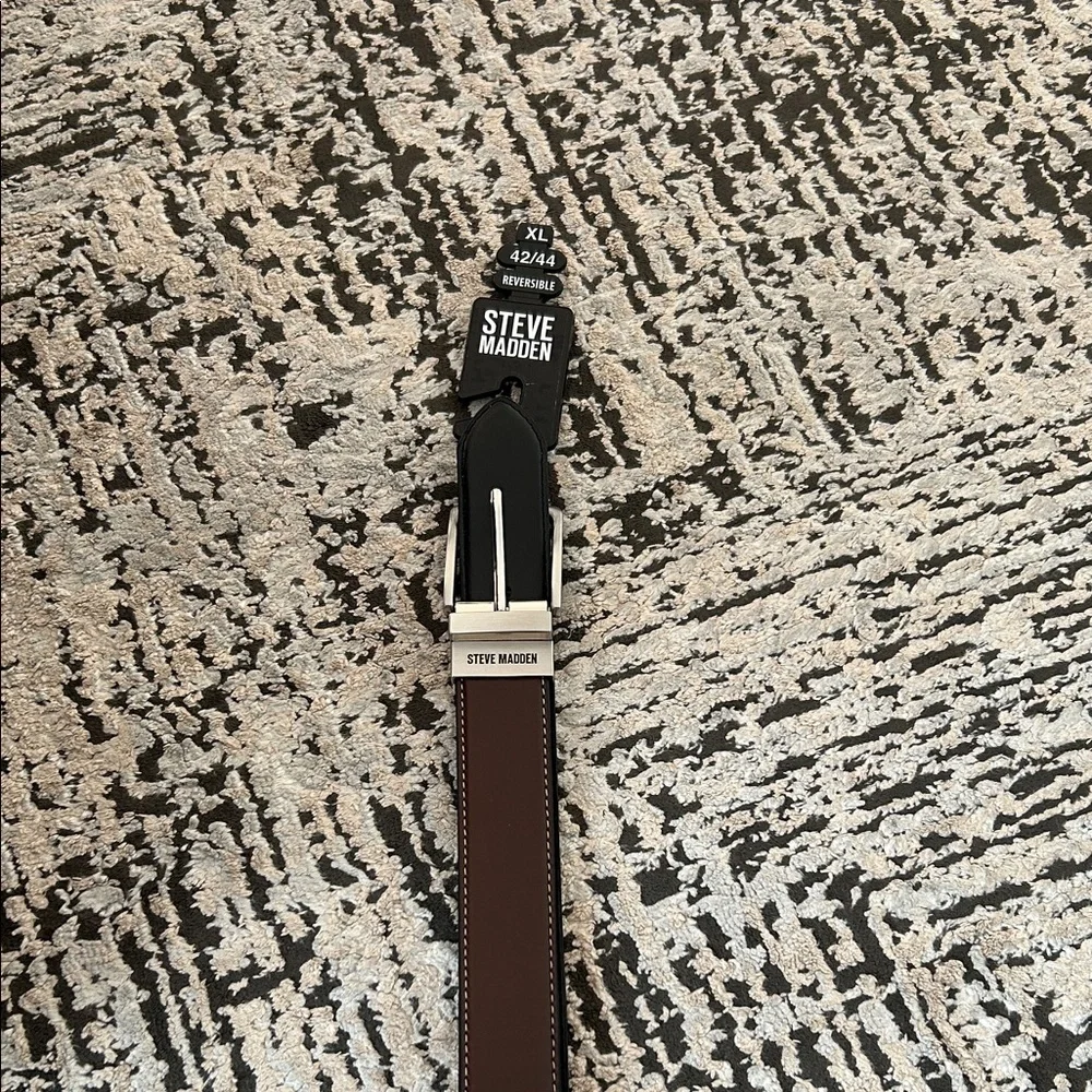 Steve Madden Dark Brown Belt with Silver Buckle